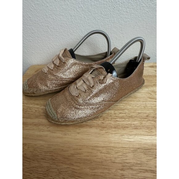 Coach Women's  Gold Glitter Espadrille Sneakers Size 6 - Picture 2 of 7